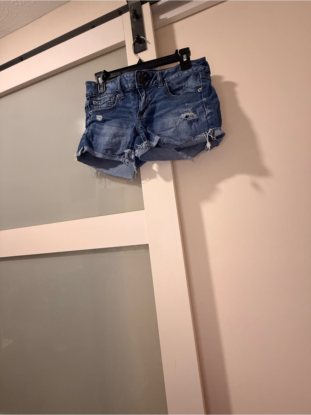 American Eagle Outfitters Distressed Blue Denim Cutoff Shorts